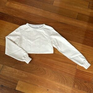 White Faux Leather Crop by KYE
